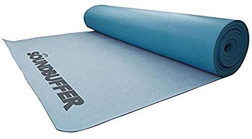 SoundBuffer Soundbuffer100 luxuriöse Vinyl-, Laminat- oder Holzbodenunterlage (schwimmend, kleben oder nageln) – Schallreduzierung, druckbeständig, 91 cm B x 90 cm L (deckt 100 m² ab. ft)
