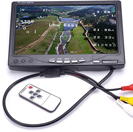 FPVDrone RC 7 Inch FPV Monitor 1024x600 IPS LCD Display Screen Monitor with Hood Sun Shield for RC FPV Drone Quadcopter