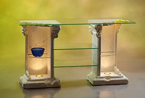 Medusa Étagère pour Colonne TV en Verre avec halogène, Baroque, Maison de Campagne, sidebord TV, étagère de 13