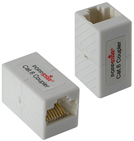 POPPSTAR 2X Adapter RJ45 Kupplung Cat6 (2X Buchse, 8-polig, geschirmt), Ethernetkabel Verbinder - Netzwerkkoppler für Patchkabel, DSL LAN Kabel, Netzwerkkabel, Modular UVM.