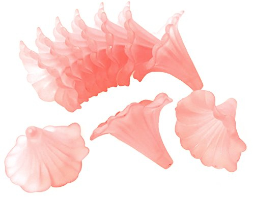 Blütenkelch-Perlen 10er-Pack 41x35mm Kelche Lilien Röcke Blumenkelch Farbauswahl, Farbe:lachsfarben