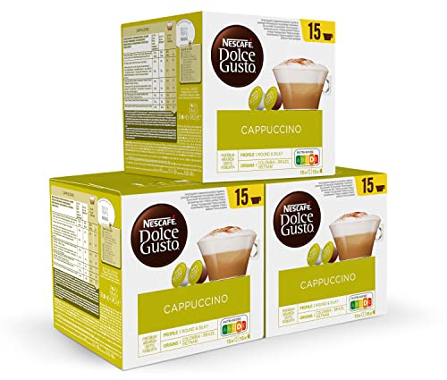 Nescafé Dolce Gusto Cappuccino - Café Gourmand - 90 Capsules (Pack de 3 boîtes XL x 30)