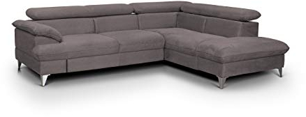 Mivano Schlafsofa David / Moderne Eckcouch mit verstellbaren Kopfteilen, Bettfunktion und Stauraum / 256 x 71 x 208 / Mikrofaser-Bezug, Hellbraun
