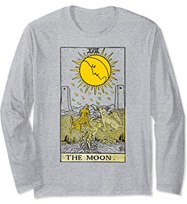 The Moon Tarot Card Vintage Long Sleeve T-Shirt