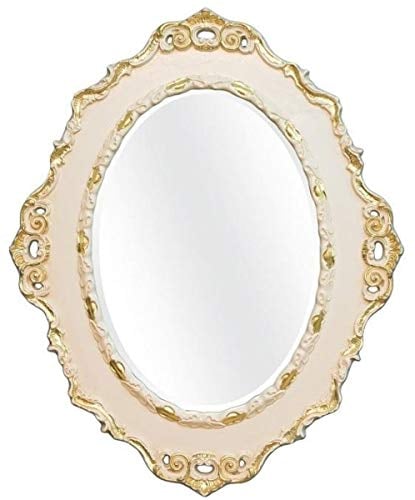Casa Padrino Luxus Barock Wandspiegel Creme/Gold 84 x 4 x H. 104 cm - Ovaler Antik Stil Spiegel - Edel & Prunkvoll