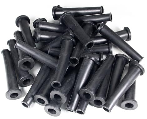 Utoolmart 30 Pcs Cord Boot Protector Cable Sleeve Hose, Rubber Flex Strain Relief Protector, 82mm/3.23 Length, Black