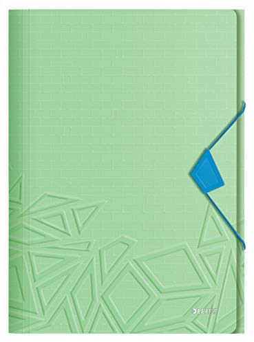 Leitz Urban Chic Eckspannermappe für bis zu 150 Blatt in A4 Format, Gummibandverschluss, Kunststoff, Grün, 46490050