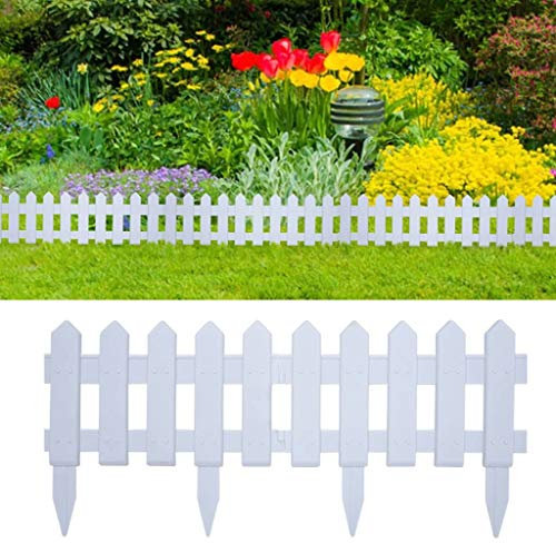 Tidyard Bordures de Jardin - Résistantes aux UV et aux Intempéries - 25 Pcs Blanc 10 m PP