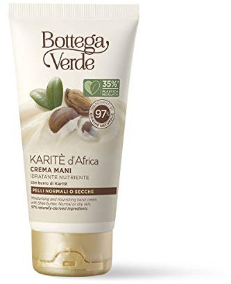 Bottega Verde - Crema Mani Karitè d'Africa, 75 ml, Idratante e Nutriente, con Burro di Karitè Puro, Trattamento Protettivo per Pelli Normali o Secche