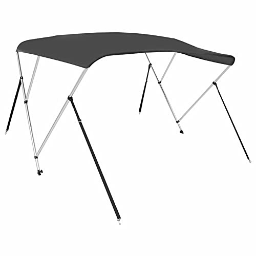 Festnight Bootsabdeckung 3-Bow Bimini Top Sonnenverdeck Boot Sonnenschutz Boat Bootszelt Schlauchboot Bootsverdeck Sonnendach Sun Markise Anthrazit 183x140x137 cm