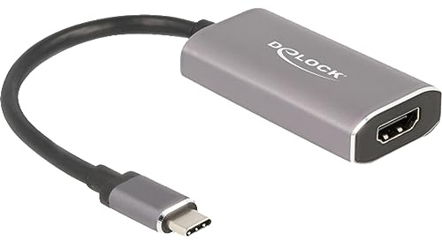 Delock USB Type-C Adapter zu HDMI (DP Alt Mode) 8K mit HDR Funktion, 62632, grau