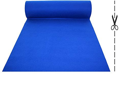 OLIVO.shop | ROTOLO PASSATOIA Blu su misura effetto moquette per matrimoni ed eventi con fondo antiscivolo, tappeto nuziale matrimonio, tappeto allestimenti per feste ROPAS (2x30 mt)