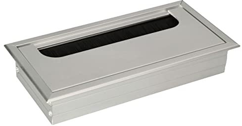 KOTARBAU® Passacavo in alluminio, 160 x 80 mm, per mobili, argento, passacavo rettangolare, anodizzato