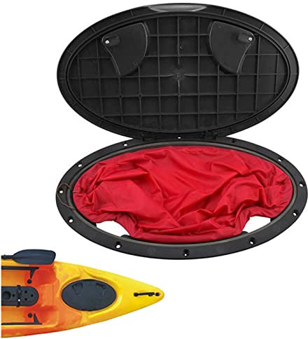 YC° Oval Kayak Hatch Cover - Hatch Cover Deck Plate Kit - with Storage Bag for Kayak Boat Marine Outdoor Water Sports (A)