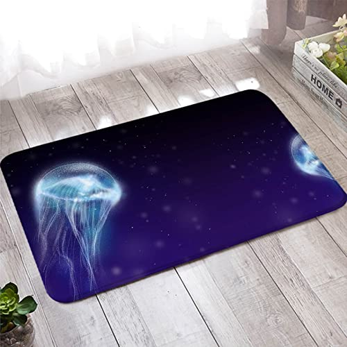 Fußmatte Personalisiert, Teppich Eingangsbereich Innen 40X120cm Dunkelviolett Quallen Muster für Stark Frequentierte Bereiche Außerhalb des Hauses