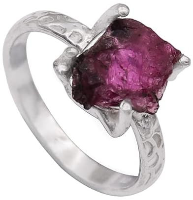 Anello a fascia in argento sterling 925, rosa tormalina, con pietre preziose, da uomo e da donna, in tutte le misure, articolo regalo, realizzato a mano ISR588, metallo prezioso Gemma, Tormalina rosa