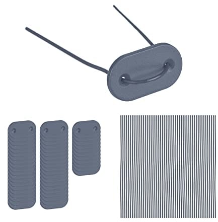 Relaxdays Attaches pour Brise-Vue, 52 pastilles avec Fils, kit de Fixation pour Pare-Soleil, Gris