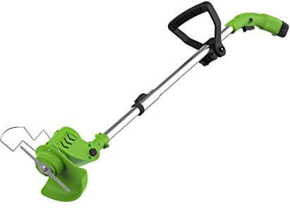 Lawn Barber 2-in-1 Cordless Garden Strimmer & Lawn Edger with Adjustable Angle Trimming Head – 13cm Diameter - Lightweight Grass Trimmer with Telescopic Pole & Stability Handle - Double-Sided Blades