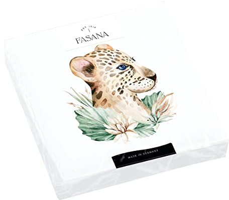 20 Servietten Leopard an exotischen Blättern | Tiere | Dschungel | Asien | Tischdeko | Decoupage | Serviettentechnik 33x33cm