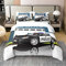 Kinder Polizei Auto 100% Baumwolle Bettbezug,3D Auto Muster Tröster Abdeckung 155x220 für Kinder Jungen Mädchen Teens Schlafzimmer,Cartoon Auto Quilt Cover,Dekorative Bettwäsche Set mit1 Kissenbezug