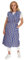 Wickelkleid Kittel Schürze Wickelkittel Hauskleid Wickelschürze Baumwolle, Farbe:blau, Größe:46