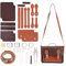 WADORN Bastelset Für Umhängetaschen Aus Leder, PU-Leder-Rucksack-Nähset, Handgefertigte Handtasche, Nähen Aller Materialien, Crossbod-Herstellung, Zubehör, Geschenk, Braun, 25x17x 9 cm