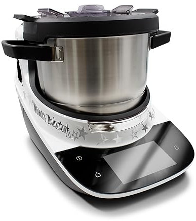 Finest Folia Deko Aufkleber kompatibel mit Bosch Cookit Küchenmaschine Design Sticker Klebefolie Küchengerät wasserfest selbstklebend K162 (03 Zaubertopf, Silber)