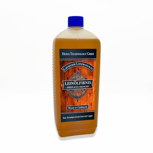 1 Liter Leinöl Firnis Leinölfirnis Lebensmittelecht zertifiziert für Holzschutz dreifach gekocht, biologisch und harzfrei