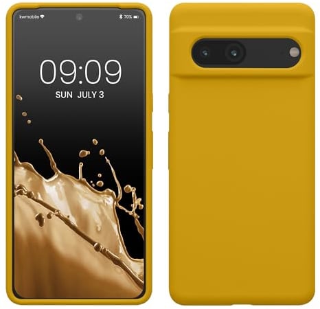 kwmobile Case Compatible with Google Pixel 7 Case - TPU Silicone Phone Cover with Soft Finish - Honey Yellow