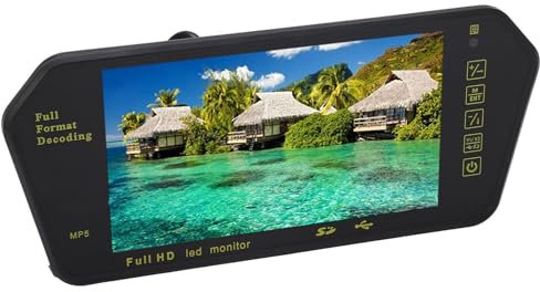 Intelligenter Rückspiegel, 7-Zoll-Rückspiegel-Display, Hochauflösender Multimedia-Fahrrekorder, Rückspiegel-Rückfahrkamera mit Fernbedienung, Spiegel (Keine Kamera)