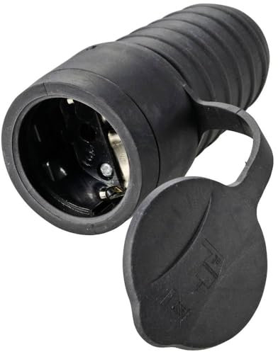 Sygonix SY-5806882 Steckdose Kautschuk 250 V/AC Schwarz IP44