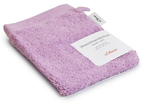 s.Oliver Waschlappen 16x21 cm - 100% Baumwolle, 600 g/m², weich & angenehm, Waschhandschuh Flieder