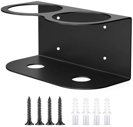 usofrint All-Purpose Spray Bottle Holder | Wall Mount Steel Spray Bottle Storage Rack, Heavy-Duty Easy Install Spray Paint Can Organizer for Garage & Workshop Organization (2 Holes)