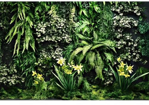 MIRRORANG 120x61cm Plantes Tropicales Fond d'aquarium Feuilles Vertes Tropicales Fleurs Terrarium Fond forêt Tropicale Habitat de Reptiles Fond