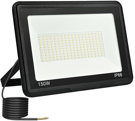 Projecteur Led Extérieur 150W, Spot Led Exterieur 15000LM 3500K Blanc Froid IP66 ImperméAble Projecteur Exterieur Pour Jardin Garage Patio Grange Cour
