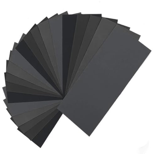 36PCS Sandpaper - 120 to 3000 Grits Sandpaper, Wet and Dry Assorted Sanding Sheets, Coarse to Fine Abrasive Paper for Cars Walls Metals Wood Furniture Polishing (23×9.3cm)