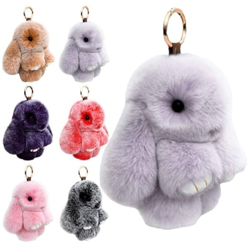 Bunnylu-lu Schlüsselanhänger, Weihnachtshase Lu-Lu Schlüsselanhänger, niedlicher Hasen-Schlüsselanhänger für Frauen, Schlüsselanhänger und Schlüsselanhänger, handgefertigter weicher