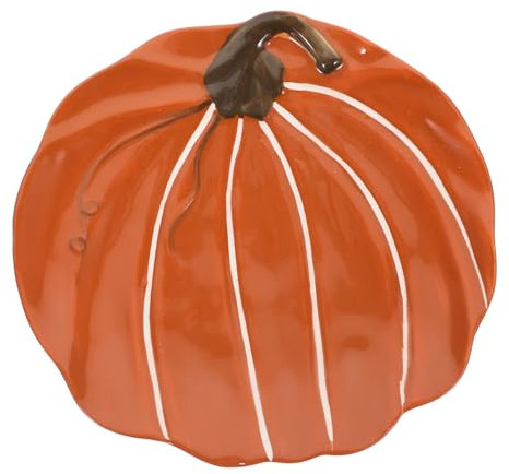 Amosfun Piatto Di Zucca in Ceramica Piatto Di Zucca Arancione Piatti Da Portata Di Halloween Piatto Di Zucca Del Ringraziamento Ciotola Di Halloween Piatti Per Feste Di Zucca Stoviglie
