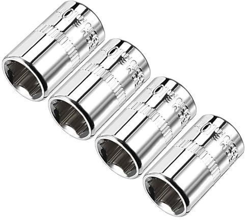 4 Pcs 1/4-Inch Drive 10mm 6-Point Shallow Socket, Metric, Chrome Vanadium Steel