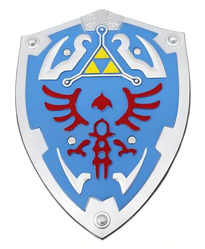 Fantasy Foam Sword Legend Master Prop Game Costume Hylian Link Sky Kirito Shield Breath of Wind Halloween Birthday Weapons, Schild hellblau, 51 cm