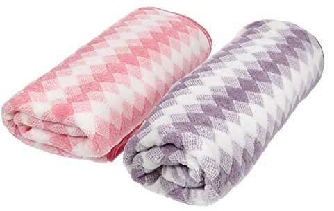 PRETYZOOM 2 Pz Asciugamano da bagno in pile di corallo tappeti asciugamani da bagno extra large Decorativo parà asciugamano palestra asciugamani palestra telo da piscina resistente all'usura