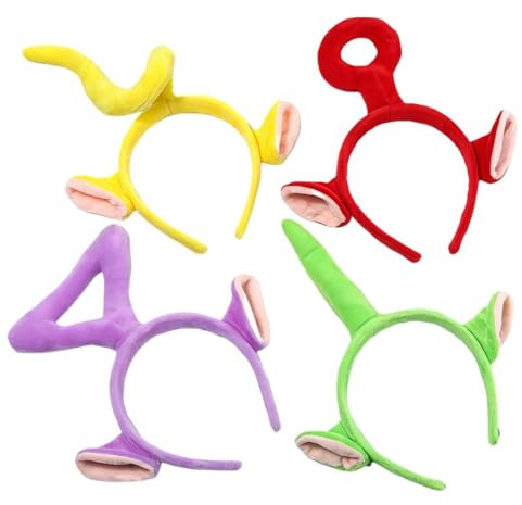 OPVYAEU 4 Pièces Dessin animé Mignon Style Cheveux Hoop The Peluche Filles Bandeaux Lavage Mignon Visage Chapeaux 3D Épingle à Cheveux Cheveux Accessoires pour Carnaval Journée des enfants