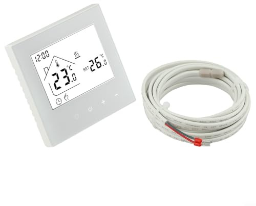 Besshepplo Termostato de calefacción digital Controlador de radiador inteligente Termostato eléctrico de calefacción de piso con pantalla intuitiva y material ignífugo robusto (calefacción eléctrica)