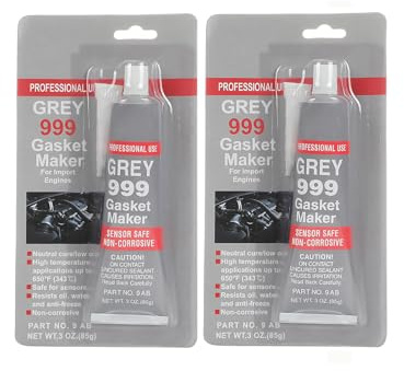 Sigillante Motore Grigio,Sigillante Siliconico Per Alte Temperature,Antigelo Flessibile,Per Motore,Macchina,85G*2PC