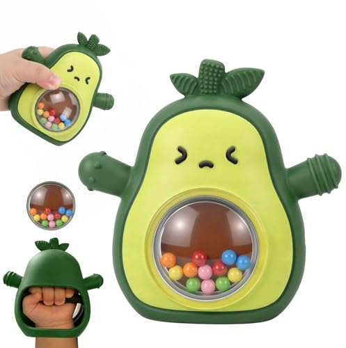 Baby Rattle Teething Toys Silicone Avocado Teething Mitten Baby Teether