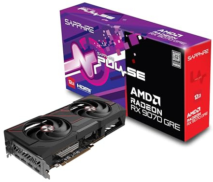 Sapphire 11354-01-20G Pulse AMD Radeon™ RX 9070 GRE Gaming OC Carte Graphique avec GDDR6 12 Go, AMD RDNA 4