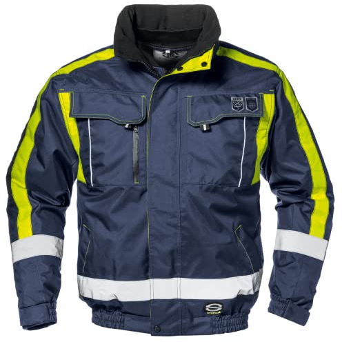 SIR SAFETY SYSTEM Jacke Contender MC4724QNL - 4 in 1 Arbeitsjacke - Größe L - Wasserfest - Blau/Gelb - 100% Polyester