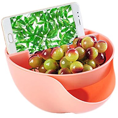 bismarckbeer Double Layers Pistachios Bowl Snacks Fruit Nuts Plate Dish Phone Holder