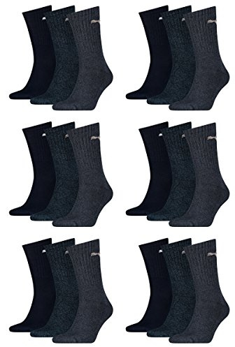 PUMA 18 Paar Sportsocken Tennis Socken Gr. 35-49 Unisex für sie und ihn, Farbe:321 - navy, Socken & Strümpfe:43-46