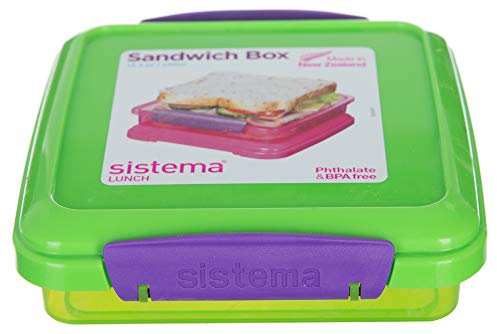 Sistema ! Sandwich Box 450 ml 2X pink, 2X grün, 2X blau, 3X lila